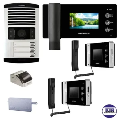 آیفون تصویری سه واحدی الکتروپیک مدل 1096 مشکی