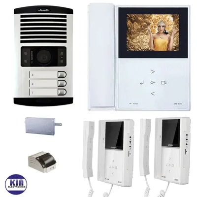 پکیج آیفون تصویری سه واحدی مدل 592 سفید