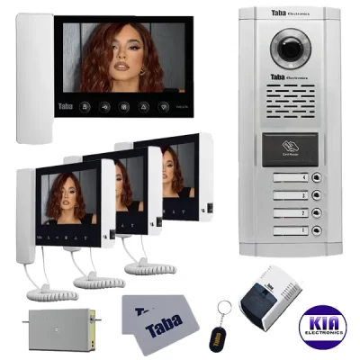 آیفون تصویری چهار واحدی کارتی مدل TVD-5-70 تابا