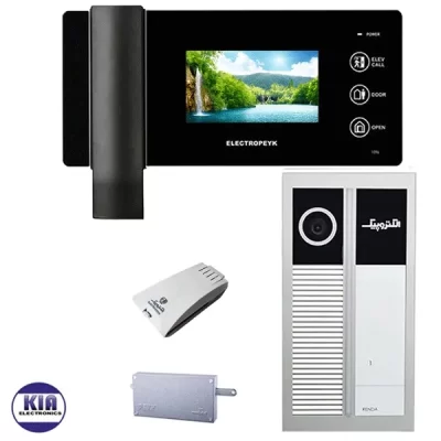 پکیج آیفون تصویری 1 واحدی الکتروپیک 1096 مشکی با پنل لمسی