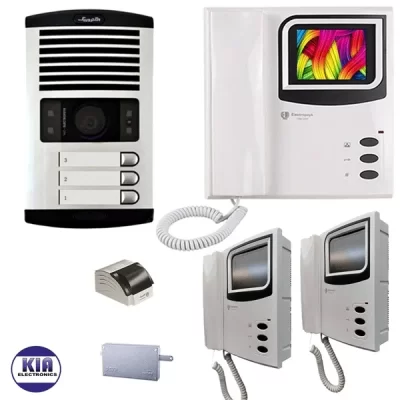 پکیج آیفون تصویری سه واحدی الکتروپیک مدل 1286 با پنل 1086
