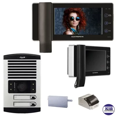 پکیج آیفون تصویری دو واحدی 1294 مشکی الکتروپیک