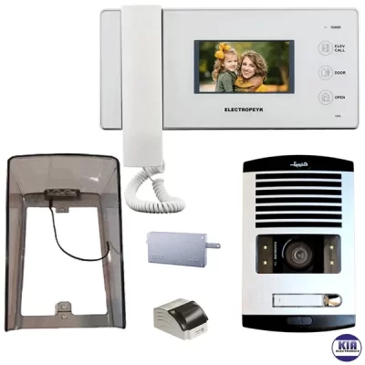 پکیج آیفون تصویری 1 واحدی الکتروپیک 1096 سفید با بارانگیر
