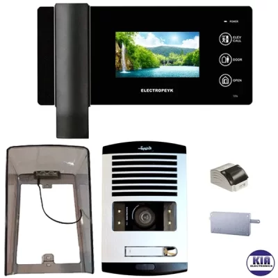 پکیج آیفون تصویری یک واحدی الکتروپیک مدل 1096 مشکی و بارانگیر