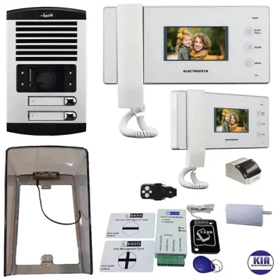 پکیج آیفون تصویری 2 واحدی مدل 1096 سفید الکتروپیک و ماژول ریموتی