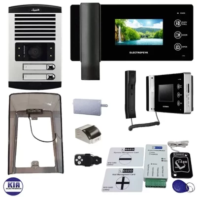 پکیج آیفون تصویری 2 واحدی الکتروپیک مدل 1096 مشکی و ماژول