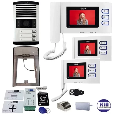 پکیج آیفون تصویری 3 واحدی 797 پرو الکتروپیک و ماژول ریموت دار