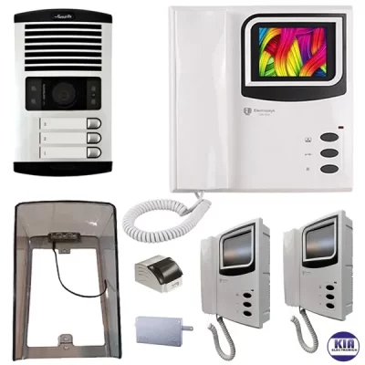 پکیج آیفون تصویری سه واحدی مدل 1286 و بارانگیر