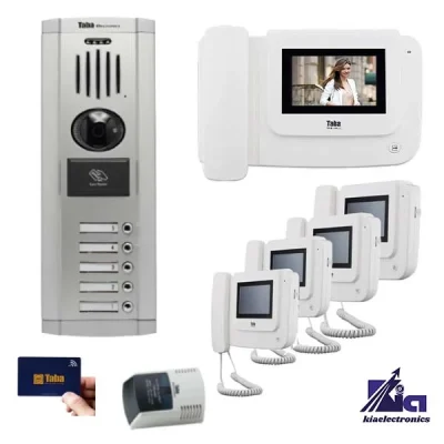 پکیج آیفون تصویری پنج واحدی تابا TVD-1043I با پنل کارتی