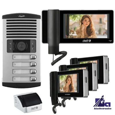 پکیج چهار واحدی آیفون تصویری الکتروپیک 996 مشکی