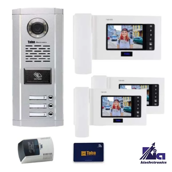 پکیج آیفون تصویری سه واحدی تابا TVD-1035 با پنل کارتی