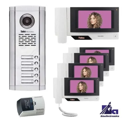 پکیج آیفون تصویری پنج واحدی تابا TVD-3070 با پنل 1860