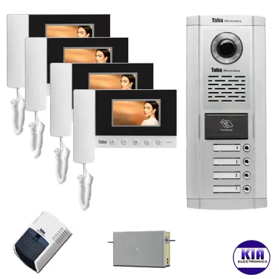 آیفون تصویری چهار واحدی کارتی مدل TVD-5-43 تابا