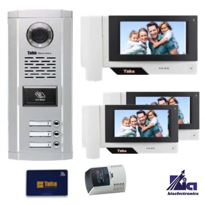 پکیج آیفون تصویری سه واحدی تابا TVD-3070 با پنل کارتی 1860