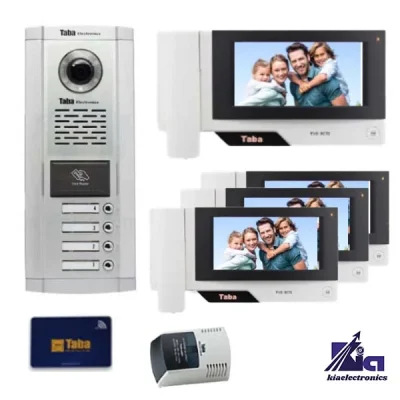 پکیج آیفون تصویری چهار واحدی تابا TVD-3070 با پنل کارتی 1860