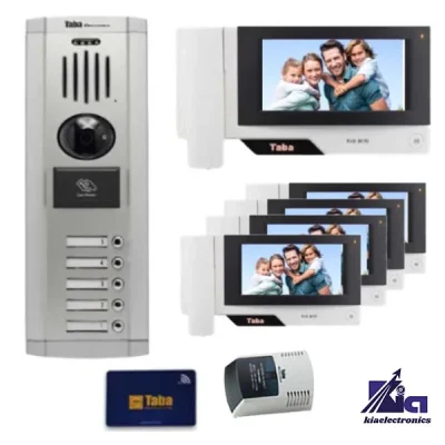 پکیج آیفون تصویری پنج واحدی تابا TVD-3070 با پنل کارتی