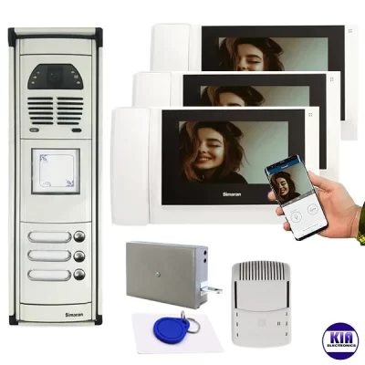 پکیج آیفون تصویری 3 واحد سیماران مدل 78W و پنل فوژان کارتی