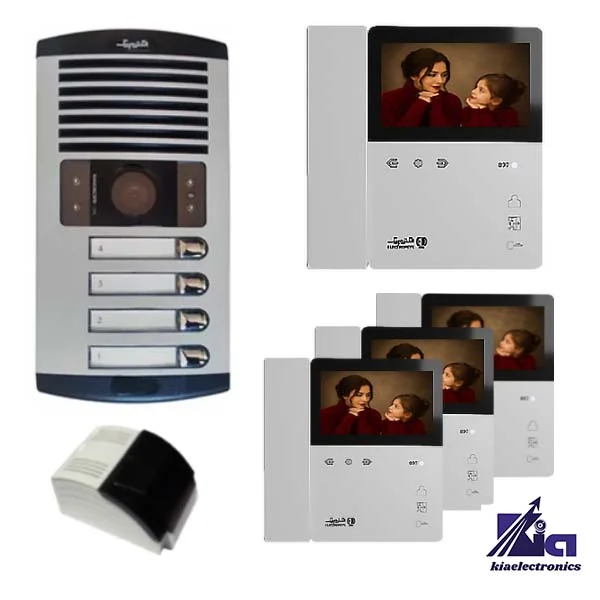 پکیج 897 پرو با پنل 1086 - 04 پکیج چهار واحدی آیفون تصویری الکتروپیک 897PRO با پنل 1086
