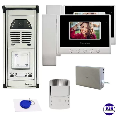پکیج آیفون تصویری 2 واحد سیماران مدل 43HS و پنل فوژان کارتی