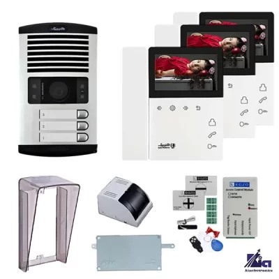 پکیج آیفون تصویری 3 واحدی مدل 897ECO با ماژول و بارانگیر