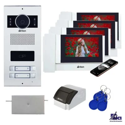 پکیج آیفون تصویری چهار طبقه برایتون مدل 7040-WIFI با پنل کارتی