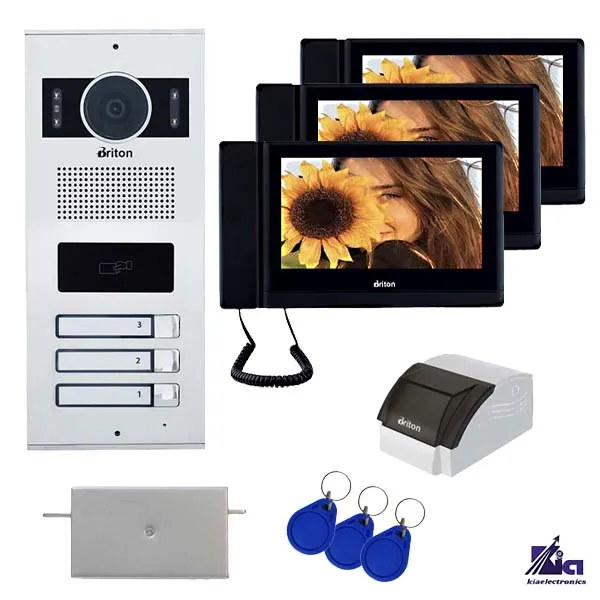 پکیج آیفون تصویری سه واحدی برایتون مدل 1050 با پنل کارتی