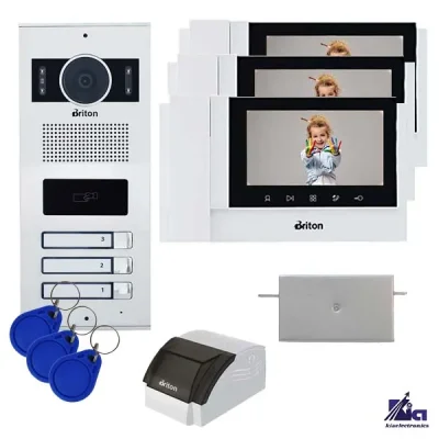 پکیج آیفون تصویری سه واحدی برایتون مدل 7030 با پنل کارتی