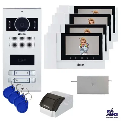پکیج آیفون تصویری چهار واحدی برایتون مدل 7030 با پنل کارتی