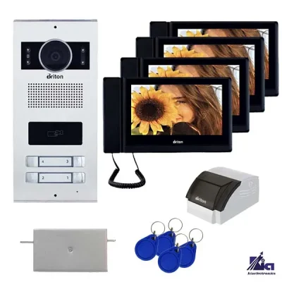پکیج آیفون تصویری چهارواحدی برایتون مدل 1050 با پنل کارتی