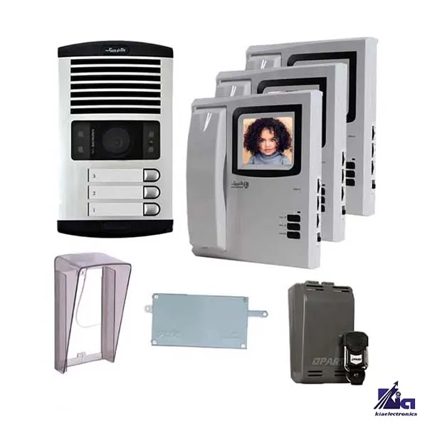 پکیج آیفون تصویری سه واحدی الکتروپیک مدل 1286-V2 با ریموت