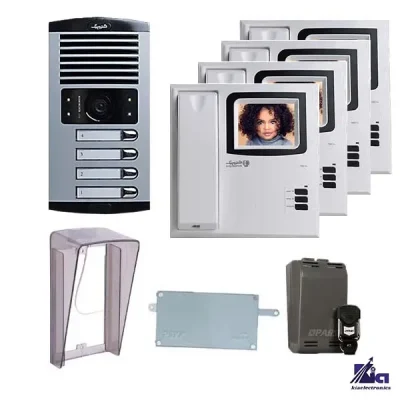 پکیج آیفون تصویری چهار واحدی الکتروپیک مدل 1286-V2 با ریموت
