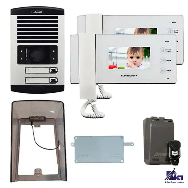 پکیج آیفون تصویری الکتروپیک مدل 1096 سفید دو واحدی با ماژول
