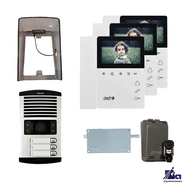 پکیج آیفون تصویری الکتروپیک مدل 897 پرو سه واحدی با ریموت