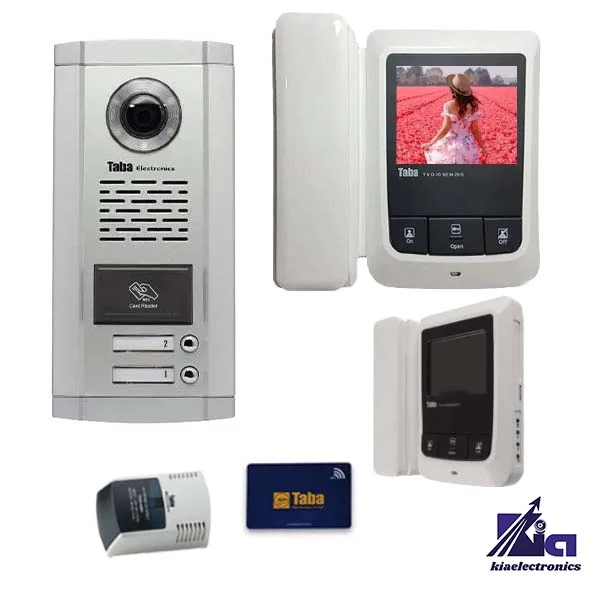 پکیج آیفون تصویری دو واحدی تابا TVD-1090 با پنل کارتی