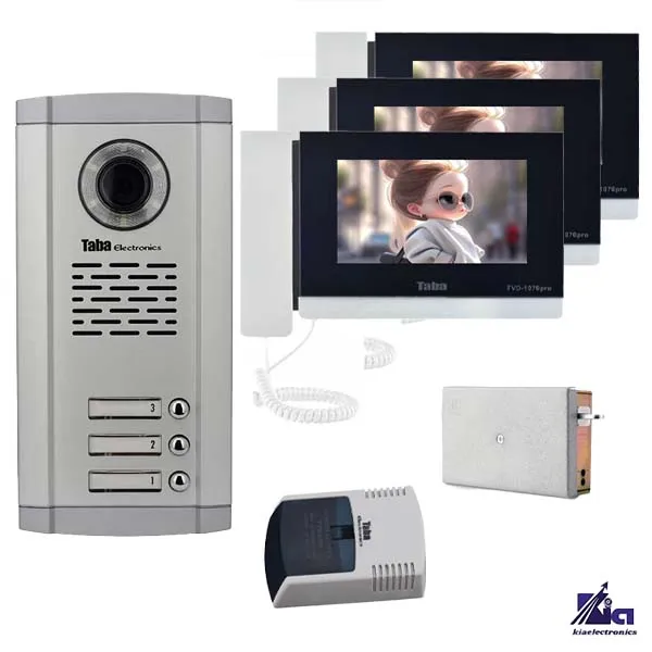 پکیج آیفون تصویری سه طبقه تابا مدل 1070 سفید