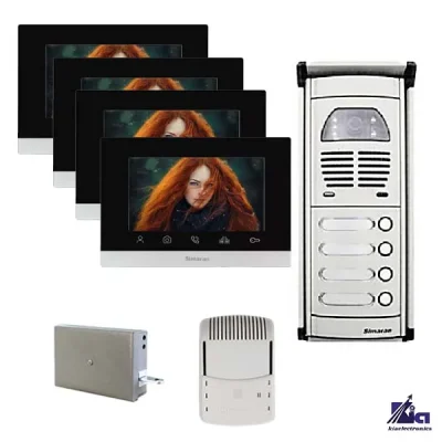 پکیج آیفون تصویری سیماران چهار واحدی مدل 77TKM باحافظه