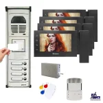 پکیج آیفون تصویری چهار طبقه کارتی سیماران مدل 76TKM مشکی