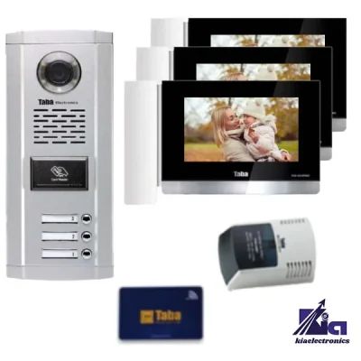 پکیج آیفون تصویری سه واحدی تابا 1070 PRO با پنل کارتی