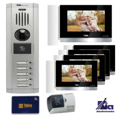 پکیج آیفون تصویری پنج واحدی تابا 1070 PRO با پنل کارتی