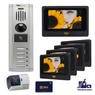 پکیج آیفون تصویری پنج واحدی تابا TVD-4070 با پنل کارتی